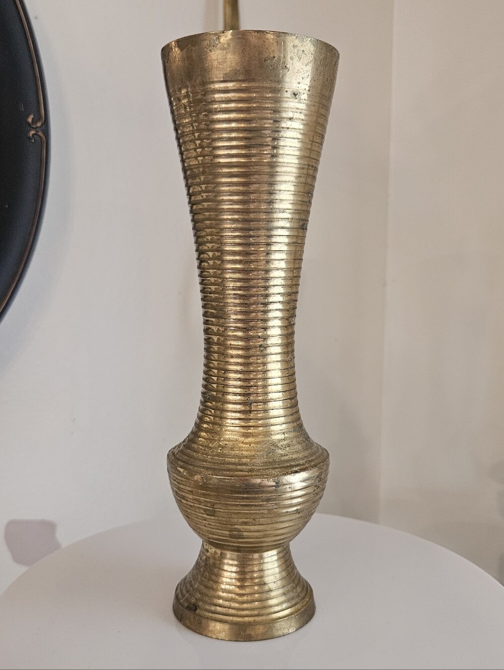 Vintage Brass Fluted Vase